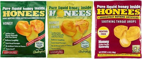 Honees Honey Lemon Cough Drops, 20 Drops Each (Pack of 2) in Kuwait