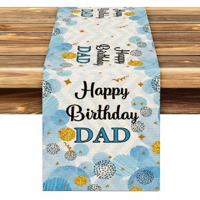 مفرش طاولة عيد ميلاد سعيد للأب، أفضل هدية للأب، مفرش طاولة لحفلات أعياد الميلاد، علم مكتب ديكور داخلي وخارجي، 72 × 13 بوصة