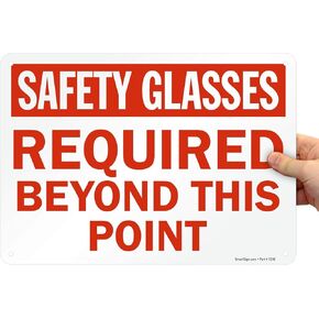 SmartSign "Safety Glasses Required Beyond This Point" Sign | 10" x 14" Aluminum