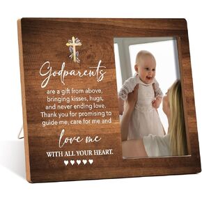 Godparents Appreciation Photo Frame - Godparents Proposal Wooden Tabletop Picture Frame - New Godparents Announcement Gifts - Thank You Gift For Godparents - Birthday Gift For Godfather Godmother -84