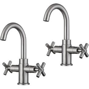 Derengge Brushed Gold 4 Inch Bathroom Faucet,2 Handle Bathroom Sink Faucet with Pop up Drain,3 Hole Centerset Bathroom Lavatory Faucet,LF-6208-BG
