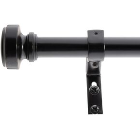 Decopolitan 3/4" Knob Cap Bay Window Curtain Rod Set, Black Oil
