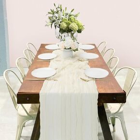 Terracotta Cheesecloth Table Runner 10FT Boho Cheese Cloth Table Runner for Baby Shower Wedding Bridal Decorations 35*120 Inch Long Gauze Table Runners for Birthday Garden Party