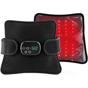 Cordless Infrared Red Light Massager Pad for Body, 3 Massage Levels, 3 Timer Setting, 46pcs Beads of 660nm & 850nm, 5000mAh, Black