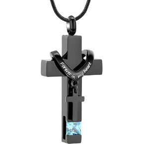 Cross Urn Necklace for Ashes Cremation Jewelry for Women Men Stainless Steel Memorial Necklaces Ash Holder for Human Pets Keepsake Jewelry for Loved Ones with Fill Tool