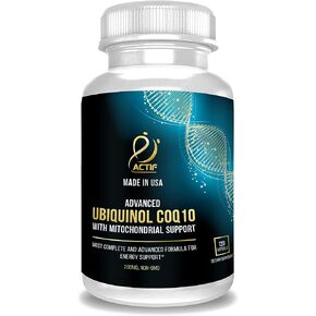 ACTIF Super Ubiquinol CoQ10 with Enhanced Mitochondrial Support, Non-GMO, Made in USA, 200mg, 120 Count