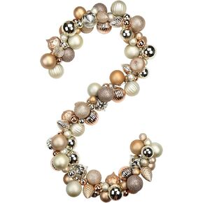 6 FEET Christmas Ball Garland Ornaments Shatterproof Xmas Hanging Balls Decorations for Home Indoor Outdoor Mantel Holiday Party Wedding Tree - Champagne Gold in Kuwait