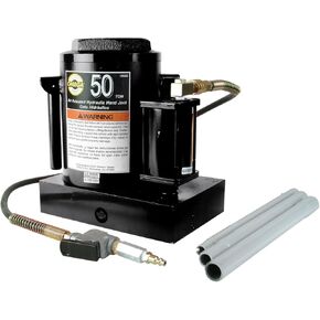 Omega 18502 Black Hydraulic Air Actuated Bottle Jack - 50 Ton Capacity