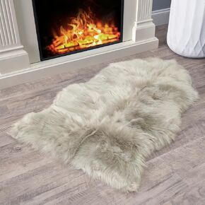 Walk on Me White Faux Fur Sheepskin Rug - Ultra Soft, Super Thick, Fluffy, Washable 2x3 Feet Pelt for Living Room, Bedroom, Office - Acrylic, Latex Backing, Non-Slip