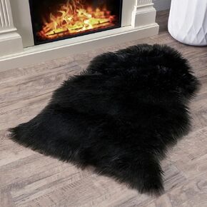 Walk on Me White Faux Fur Sheepskin Rug - Ultra Soft, Super Thick, Fluffy, Washable 2x3 Feet Pelt for Living Room, Bedroom, Office - Acrylic, Latex Backing, Non-Slip