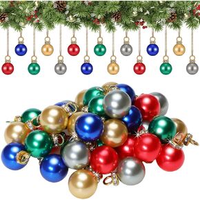 Mini Multicolor Christmas Ball Ornaments Small Vintage Ball Ornaments for Christmas Tree Plastic Ball for Seasonal Decor Party Holiday Indoor Wedding Decor, 0.6 Inch (80 Pcs)