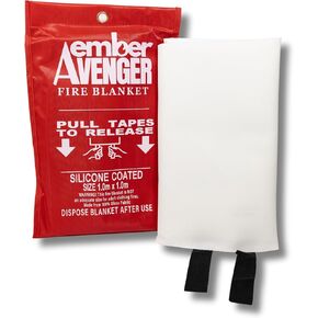 Fire Blanket - Silicone Coated - Emergency Fire Blanket - 40" x 40" - 1 Pack - Fire Safety & Emergency Supplies - Home & Kitchen Fire Extinguisher - Home Essentials
