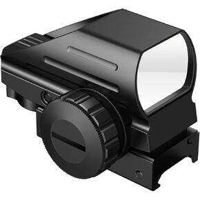 Red Dot Sight, Red and Green, Reflex Rifle Scope Dot Sight with 4 Different Reticles, 20mm Rail Mount, Absolute Co-Witness