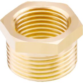 AOPANDA Brass Hex Bushing Reducer, 3/4 NPT Male X 1/2 NPT Female Bushing Adapter Pipe Fitting, (2 PCS).