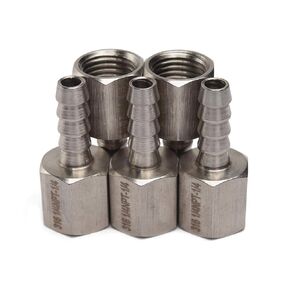 LTWFITTING Bar Production Stainless Steel 316 Barb Fitting Coupler 1/4" Hose ID x 1/4" Female NPT Air Fuel Water (Pack of 5)