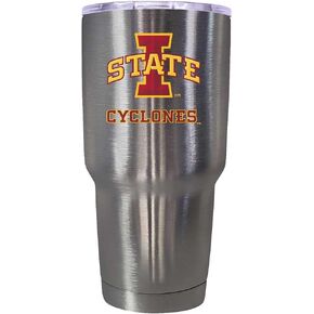 R and R Imports Iowa State Cyclones 24 oz Black Insulated Stainless Steel Tumbler Officially Licensed Collegiate Product