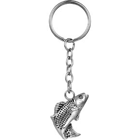 Cyprinoid Jump Over Dragon Door Urn Pendant Keychain Fish Cremation Jewelry for Ashes Memorial Keepsake