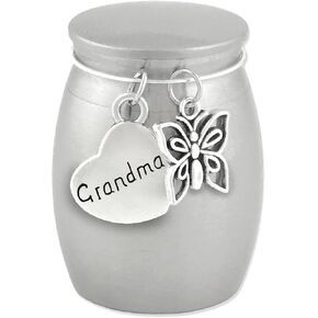 Grandma Butterfly Small Urn for Human Ashes Cremation Keepsake Memorial Stainless Steel for Family