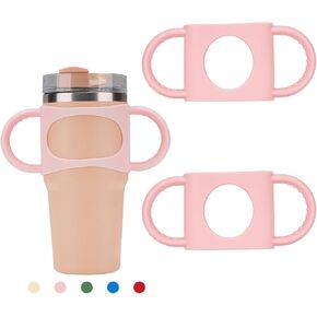 NiHome 2PCS Silicone Dual-Handle Tumbler Grip Compatible with 14oz 20oz Stanley Tumblers, Accessories for Kids & Adults Stanley Cup, Tumbler Handles for Home Travel Outdoors Daily Use (Green)
