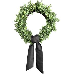 Blank Linen Wreath Sash in Black