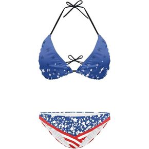 Two-Piece Swimsuit for Women High Waisted Bikini Set Triangle Top Bathing Suit Cheeky Brazilian Thongs Bikinis