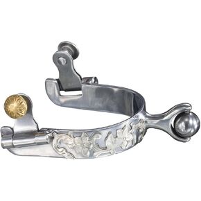 Tough 1 Roller Ball Sweet Iron Spur with Floral Design Ladies