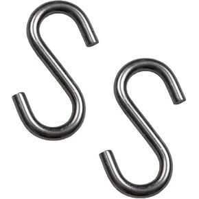 TWOMEM 3 Inch S Hooks for Hanging 2 Pack Heavy Duty Non Slip Stainless Steel S-Shaped Hangers for Kitchen Plants Pots Pan Cups Towels Utensils Bags Clothes Silver