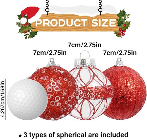 12pc 2.76" Champagne Christmas Ball Ornaments Glitter Christmas Ornaments Sequin Christmas Hanging Balls Pearls Christmas Ornaments for Christmas Tree,Party Wedding,Holiday Decor in Saudi Arabia