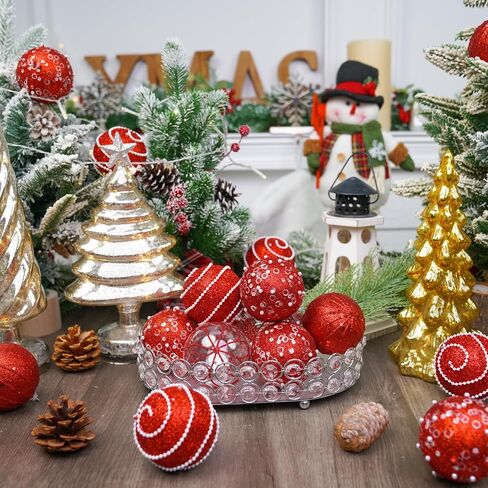 12pc 2.76" Champagne Christmas Ball Ornaments Glitter Christmas Ornaments Sequin Christmas Hanging Balls Pearls Christmas Ornaments for Christmas Tree,Party Wedding,Holiday Decor in Saudi Arabia