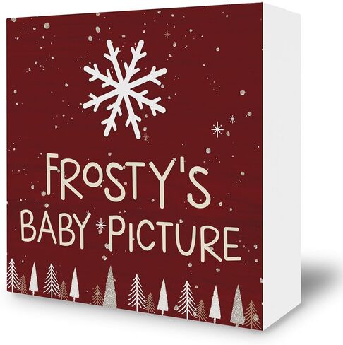 Pink Christmas Desk Decor Decorations - Winter Holiday Wooden Box Sign, Aesthetic Christmas Xmas Wood Block Plaque Box Sign for Girls Room Home Office Table Decoration, 5x5 Inches in Saudi Arabia