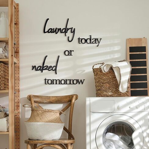 Laundry Today or Naked Tomorrow Metal Sign - Funny Laundry Room Decor and Accessories, Farmhouse Laundry Signs, Wall Art for Laundry Room, Rustic Laundry Decor, Laundry Room Wall Art and Decorations in Saudi Arabia