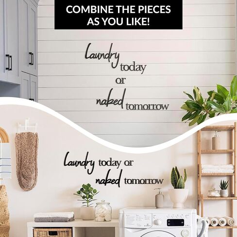 Laundry Today or Naked Tomorrow Metal Sign - Funny Laundry Room Decor and Accessories, Farmhouse Laundry Signs, Wall Art for Laundry Room, Rustic Laundry Decor, Laundry Room Wall Art and Decorations in Saudi Arabia