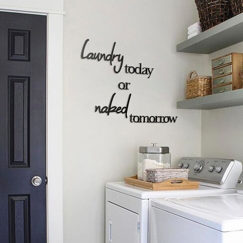 Laundry Today or Naked Tomorrow Metal Sign - Funny Laundry Room Decor and Accessories, Farmhouse Laundry Signs, Wall Art for Laundry Room, Rustic Laundry Decor, Laundry Room Wall Art and Decorations in Saudi Arabia