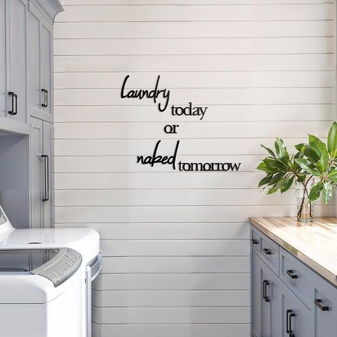 Laundry Today or Naked Tomorrow Metal Sign - Funny Laundry Room Decor and Accessories, Farmhouse Laundry Signs, Wall Art for Laundry Room, Rustic Laundry Decor, Laundry Room Wall Art and Decorations in Saudi Arabia