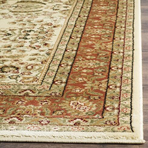 SAFAVIEH Lyndhurst Collection Area Rug - 10' x 14', Ivory & Rust, Traditional Oriental Design, Non-Shedding & Easy Care, Ideal for High Traffic Areas in Living Room, Bedroom (LNH214R) in Saudi Arabia