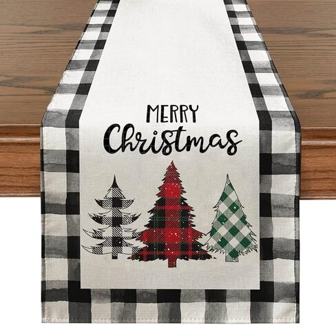 Christmas Table Runner Buffalo Plaid Christmas Decorations Christmas Runner for Holiday Table Runners 90 Inches Long in Saudi Arabia