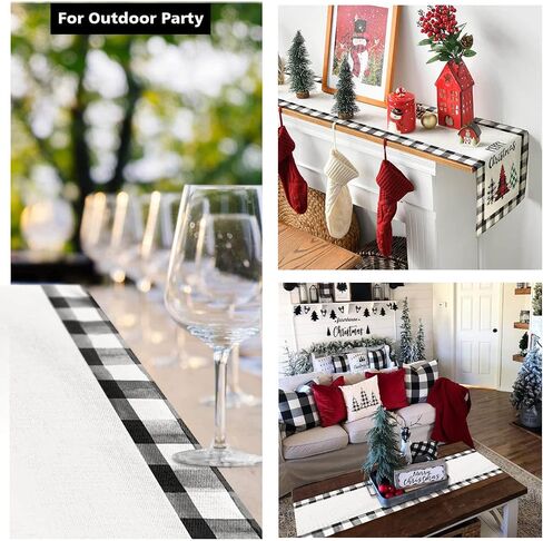 Christmas Table Runner Buffalo Plaid Christmas Decorations Christmas Runner for Holiday Table Runners 90 Inches Long in Saudi Arabia