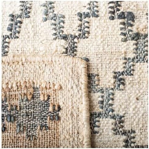 SAFAVIEH Kilim Collection Runner Rug - 2'3" x 8', Ivory & Grey, Handmade Flat Weave Jute, Ideal for High Traffic Areas in Living Room, Bedroom (KLM755A) in Saudi Arabia
