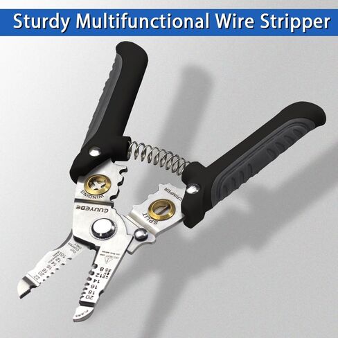 Wire Stripper, Multifunctional Wire Strippers Electrical with Cuts 8 10 12 14 16 18 20 22 AWG Cutter Pliers Splitter Winding Wires Cable Crimper Crimping Tool for Electricians and DIY Black GuuYebe in Saudi Arabia