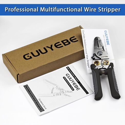 Wire Stripper, Multifunctional Wire Strippers Electrical with Cuts 8 10 12 14 16 18 20 22 AWG Cutter Pliers Splitter Winding Wires Cable Crimper Crimping Tool for Electricians and DIY Black GuuYebe in Saudi Arabia