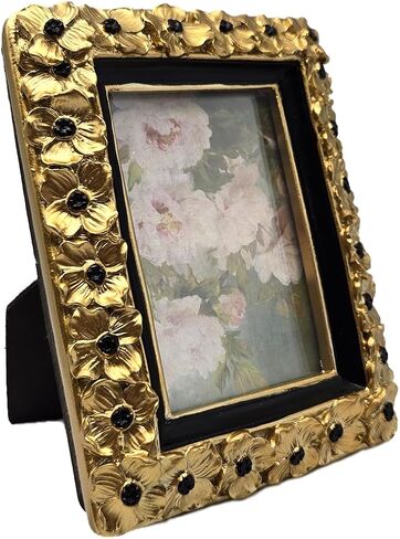 SYLVIA'S SHOP 2.5x3.5 Small Vintage Picture Frame, Mini Antique Gold Ornate Photo Frame, for Tabletop and Wall Display, Decorative Floral Design Retro Home Decor, Photo Gallery Art in Kuwait