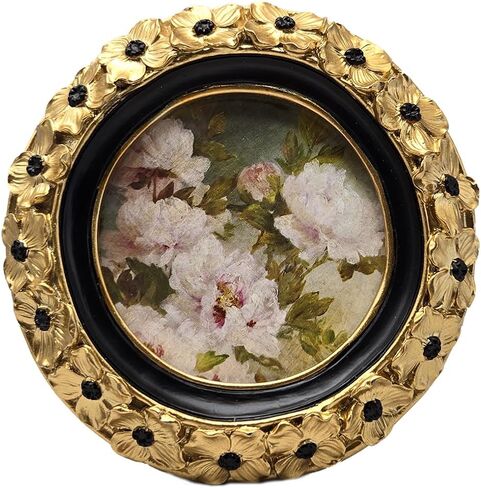 SYLVIA'S SHOP 2.5x3.5 Small Vintage Picture Frame, Mini Antique Gold Ornate Photo Frame, for Tabletop and Wall Display, Decorative Floral Design Retro Home Decor, Photo Gallery Art in Kuwait