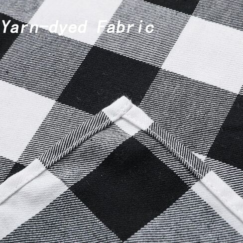 2 Pcs Tie Up Shade Buffalo Check Window Curtain Farmhouse Style Rod Pocket Kitchen Curtains, Black and White, 42 x 63 Inches in Saudi Arabia