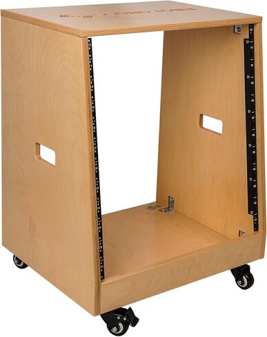 Sound Town DIY Solid Baltic Birch Plywood Slanted 20U Studio Rack, Weathered Brown, with Rubber Feet, Casters (SDRK-20TB) in Saudi Arabia