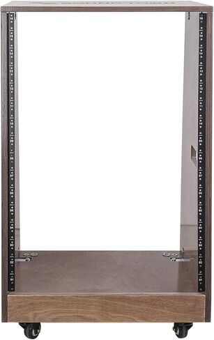 Sound Town DIY Solid Baltic Birch Plywood Slanted 20U Studio Rack, Weathered Brown, with Rubber Feet, Casters (SDRK-20TB) in Saudi Arabia