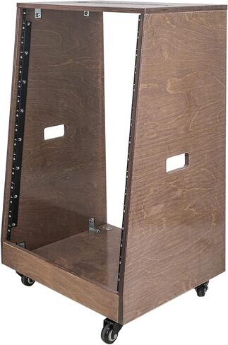 Sound Town DIY Solid Baltic Birch Plywood Slanted 20U Studio Rack, Weathered Brown, with Rubber Feet, Casters (SDRK-20TB) in Saudi Arabia