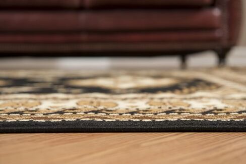 سجادة United Weavers Dallas Tres Runner - أسود، 2x8 عداء، سجادة جنوب غربية للمنطقة الداخلية بنمط حدود، ظهر من الجوت in Kuwait