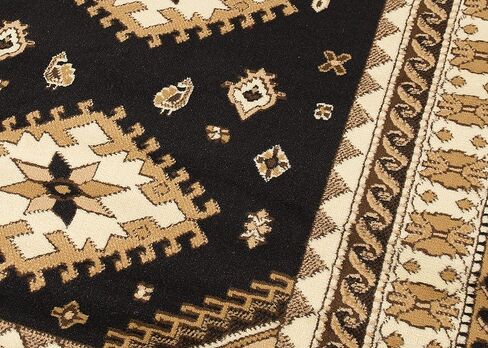 سجادة United Weavers Dallas Tres Runner - أسود، 2x8 عداء، سجادة جنوب غربية للمنطقة الداخلية بنمط حدود، ظهر من الجوت in Kuwait