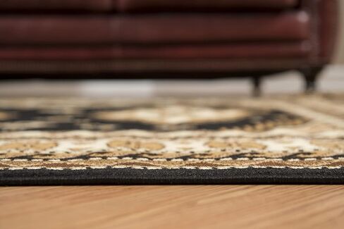 سجادة United Weavers Dallas Tres Runner - أسود، 2x8 عداء، سجادة جنوب غربية للمنطقة الداخلية بنمط حدود، ظهر من الجوت in Kuwait