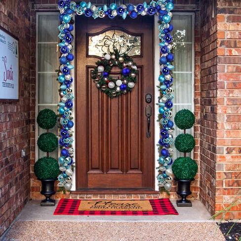 6 FEET Christmas Ball Garland Ornaments Shatterproof Xmas Hanging Balls Decorations for Home Indoor Outdoor Mantel Holiday Party Wedding Tree - Champagne Gold in Kuwait